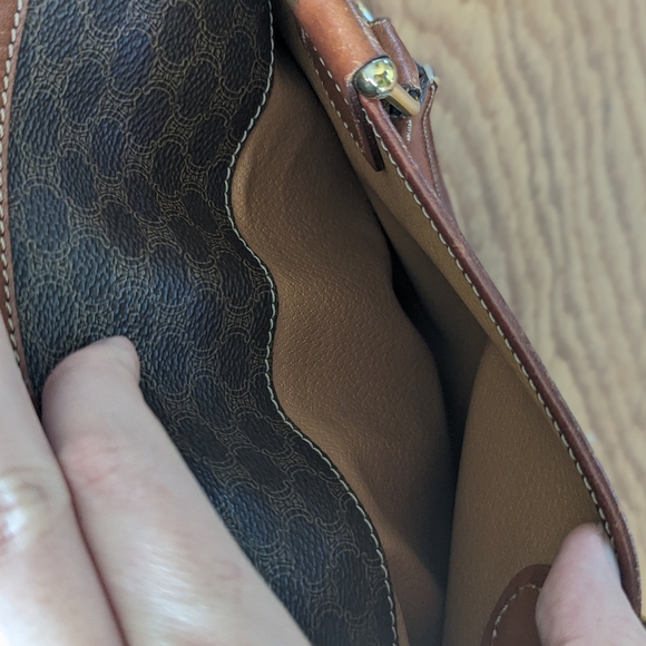 🍋✨ Celine Paris Brown Macadam Coated Canvas and Leather Handbag - Picture 9 of 13